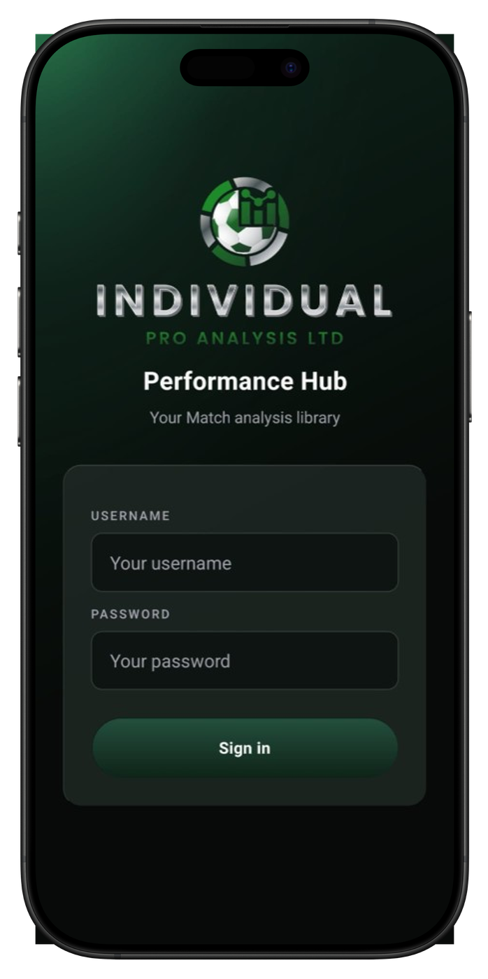 Performance Hub login on iPhone